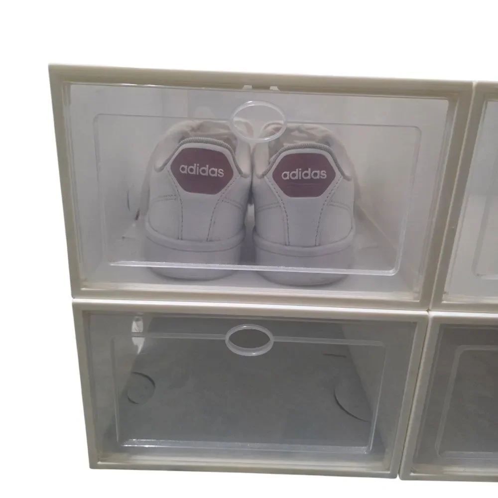 Stackable White Interlocking Shoe Storage Organizer - Picture 3 of 4